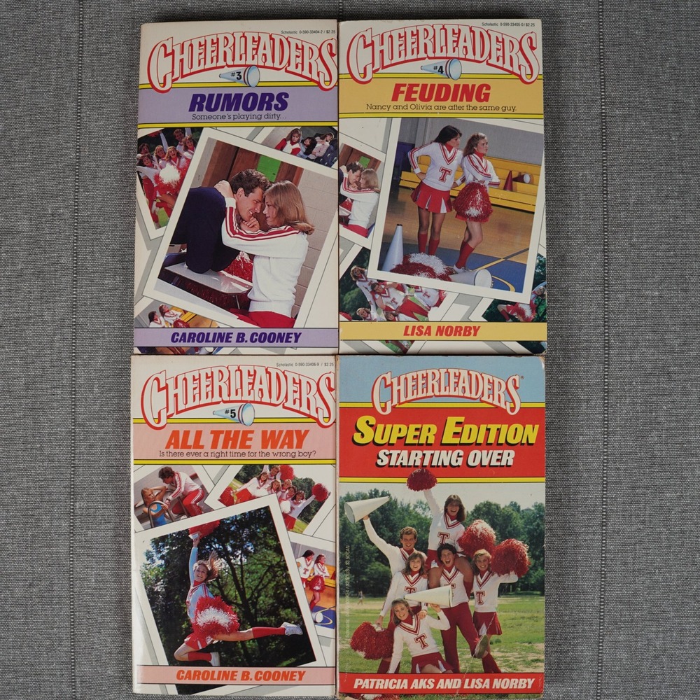 Vintage Cheerleaders 4 Book Lot 80s YA Fiction Cooney Norby Numbers 3, 4, 5, 20